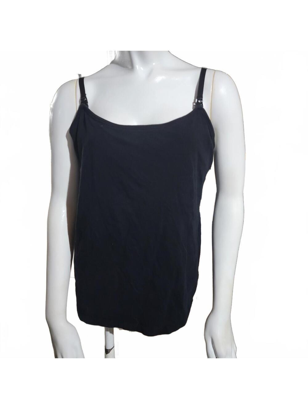 Motherhood Nursing Black Adjustable Strap Camisole Tank Top Size L